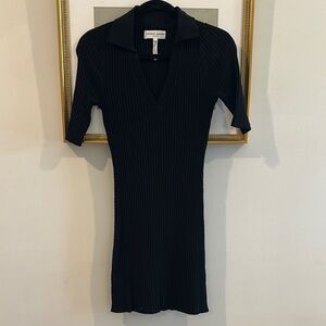 Apiece Apart Black Ribbed Mini Dress